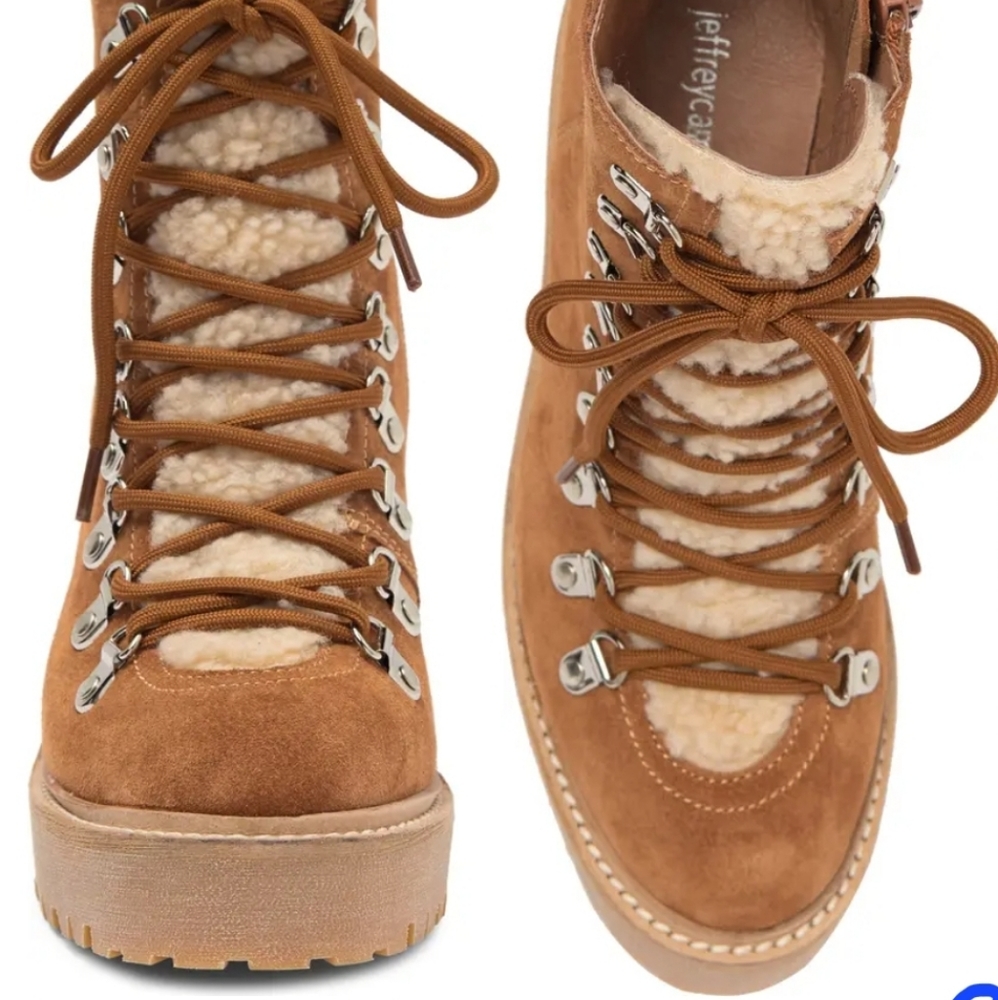 Jeffrey Campbell "What Faux Fur Trim" Lace-up Boot